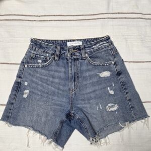 Dynamite Blue Distressed Women Shorts, Sz 25